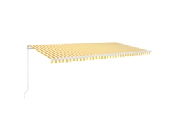 Maison Exclusive - Toldo Retráctil Manual Con Luz Led Amarillo Y Blanco 600x300 Cm