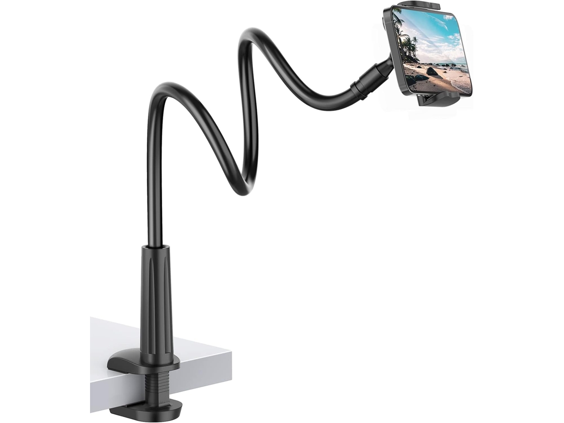 Soporte Con Brazo Flexible (cuello De Ganso) 76 Cm, Ajustable Para Cama - Para Dispositivos 4,7-7” - Negro