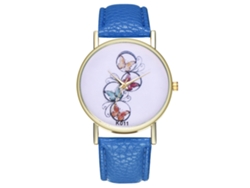 Reloj De Pulsera Zhoulianfa Quartz Con Correa De Piel Sintética, Unisex, Azul Marino.