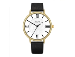 Reloj De Pulsera De Cuarzo Para Hombre Y Mujer Con Dial Redondo Moda (negro)