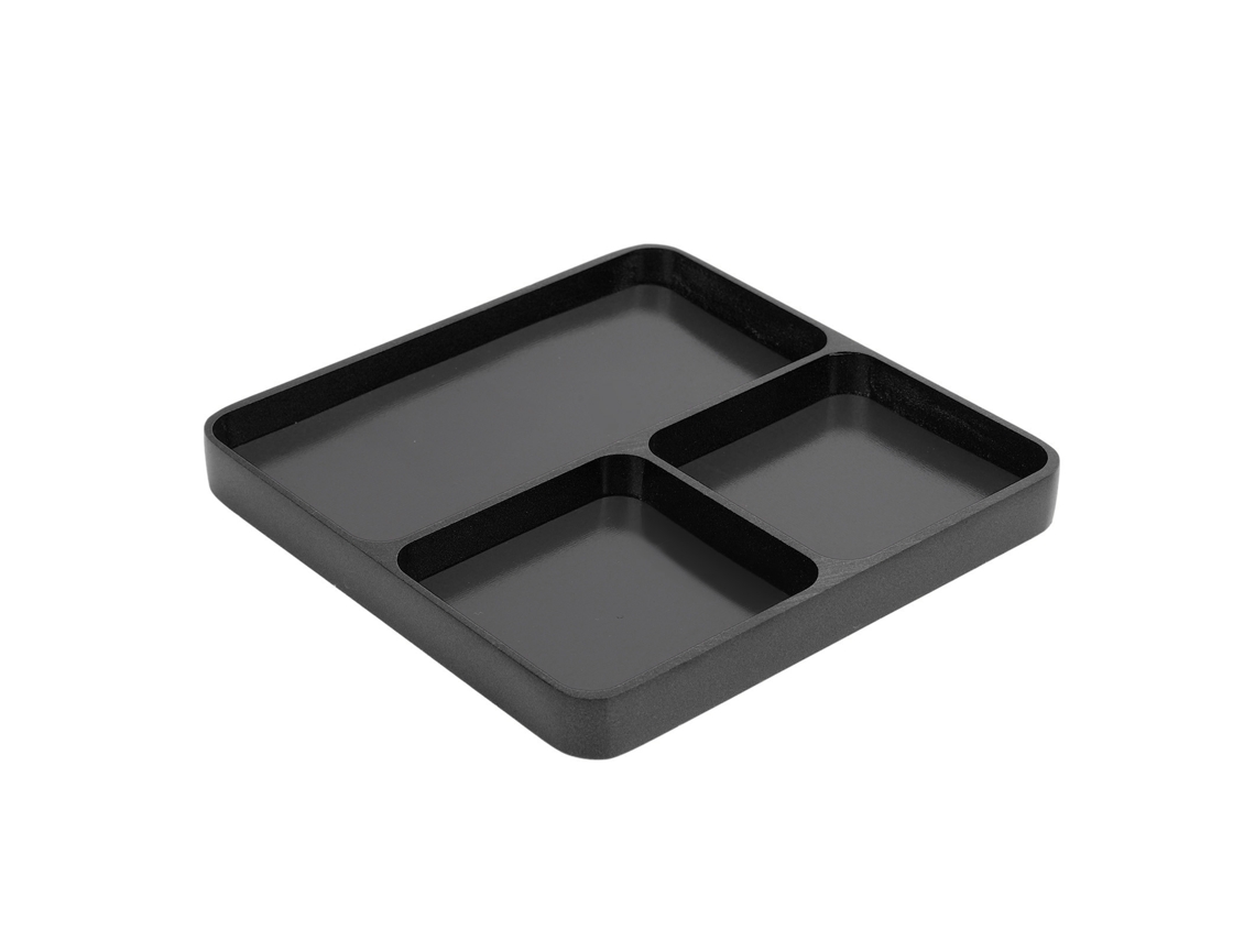 Bandeja Para Tornillos De Reparación Rc, 3 Compartimentos, Aluminio, Almacenamiento Separado, Aspecto Elegante Para Coches, Aviones Y Barcos Rc, Color Negro.
