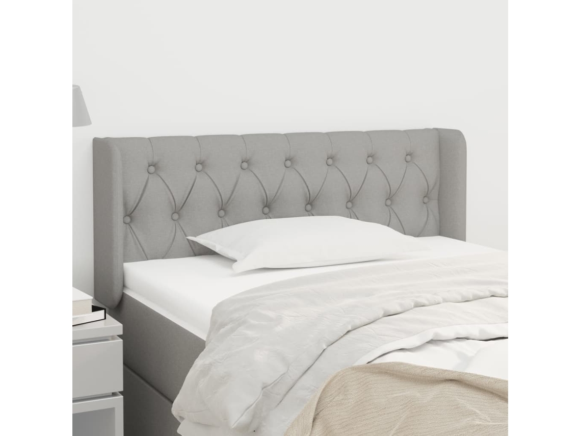 Cabecero De Tela Gris Claro 93x16x78/88 Cm