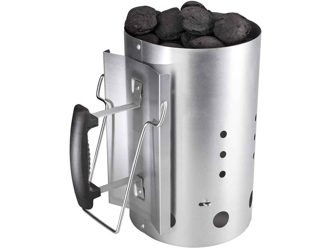 Encendedor de carbón para barbacoa, amplio rango de usos, encendedor de fuego con lámina galvanizada y diseño de seguridad con bordes lisos, encendedor de carbón