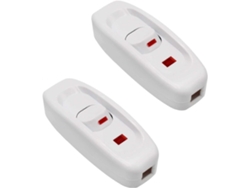 Rebe-2 Pack Interruptor De Palanca En Línea Ac 250v 10a Con Indicador Led Blanco Para Lámparas De Escritorio