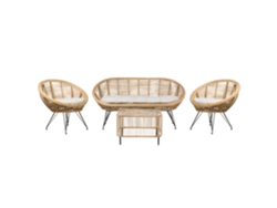 Conjunto de sala de estar 4 plazas con mesa de centro de ratán natural BELIANI Maratea/cesenatico