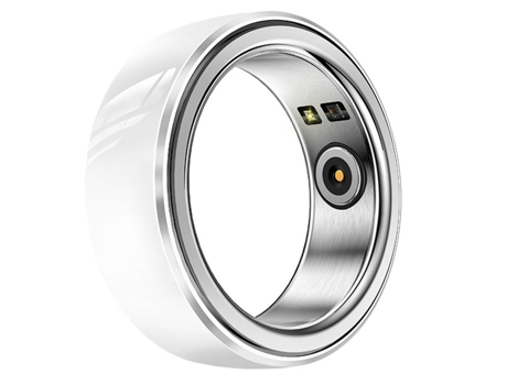 Anillo inteligente monitoreo de salud multifunción Chronus frecuencia cardíaca oxígeno en sangre y presión arterial (blanco S) BISBISOUS