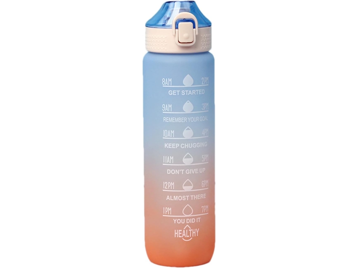 Botella de agua motivacional Slowmoose, 1000 ml, con contador de ingesta, para parejas.
