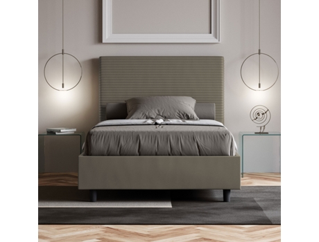 FocusITYHOME Media cama tapizada sin somier (120 x 190 cm - Paneles de melamina y piel sintética)