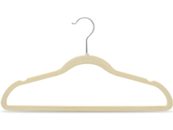 40 x Perchas Terciopelo Beige, Pack Perchas para Ropa con Superficie Antideslizante y Gancho Cromado Giratorio 360º TODO HOGAR