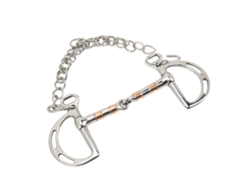 Bocado De Filete Para Caballo Con Anilla En D De Acero Inoxidable Y Cobre Para Boca De 125 Mm Con Cadena