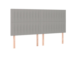 Cabecero gris claro 180x5x118/128 cm Tejido exclusivo Maison