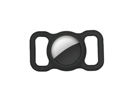Funda impermeable de silicona suave para Apple Air Tag Tracker, soporte para collar de perro y mascota, color negro ZMDECQNA