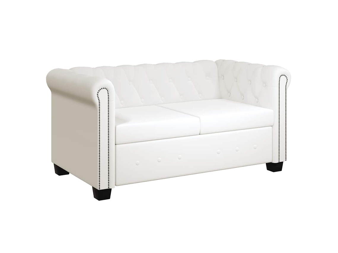 Maison Exclusive - Sofá Chesterfield De 2 Plazas Cuero Sintético Blanco