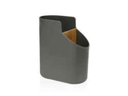 Bote para Utensilios de Cocina Versa Gris 8,5 x 17,6 x 15 cm ABS Bambú