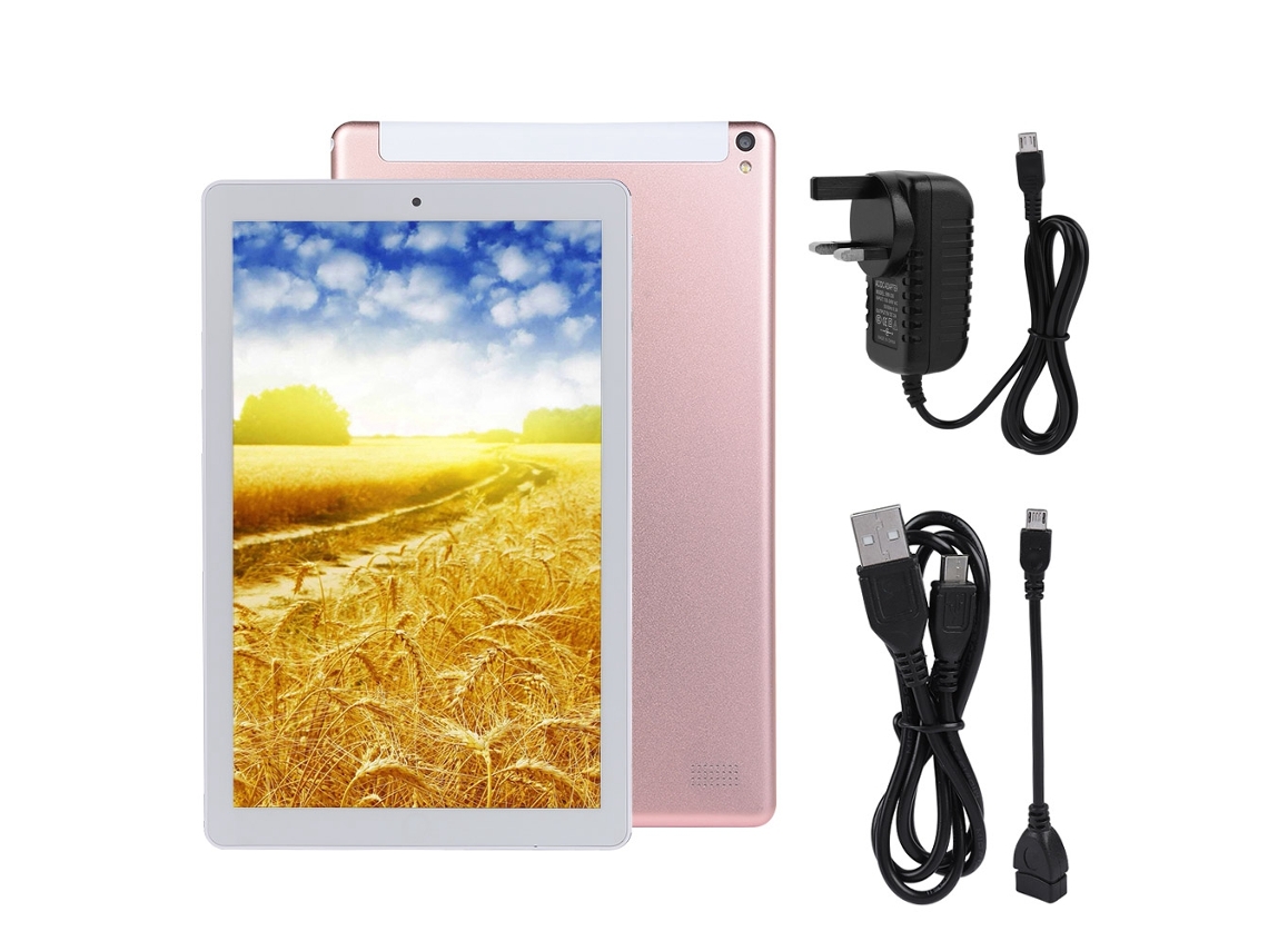 Tableta portátil HD de 10,1 pulgadas, 116 g, Wi-Fi, Bluetooth, cámara dual, color rosa dorado claro