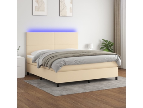 Canapé Luces Led MAISON EXCLUSIVE Metal Tecido Beige (160x200cm)