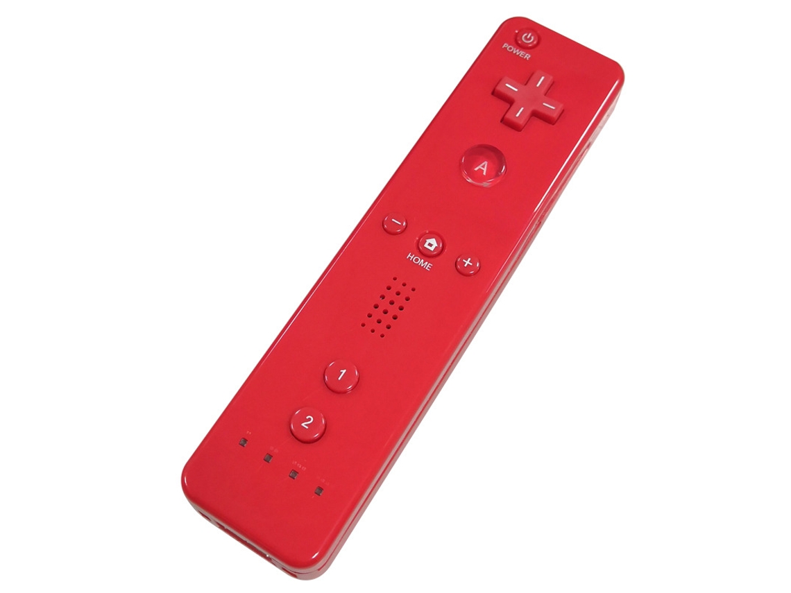 Mando recto rojo YUNZII Wii y mando curvo izquierdo con funda de silicona y correa de muñeca (tipo "muslo de pollo")