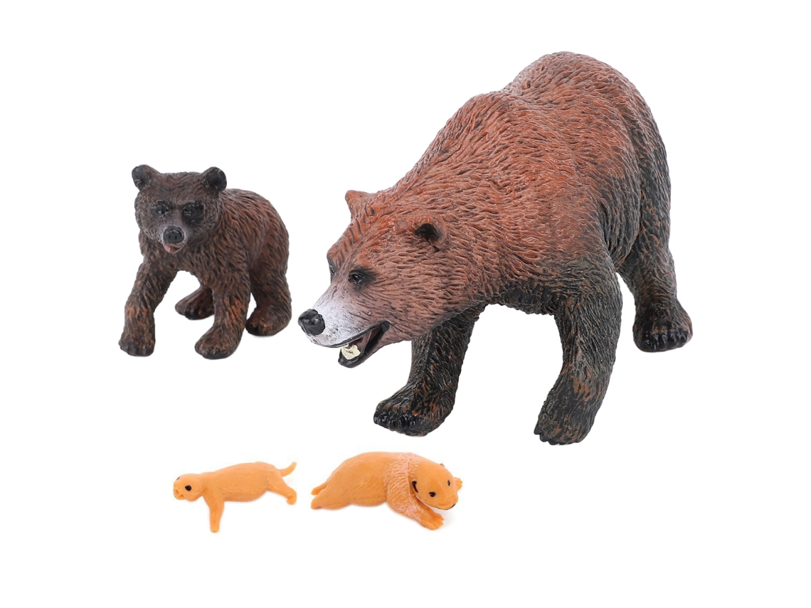 Conjunto De 4 Modelos De Urso Marrom Pvc Ciclo De Crescimento Educativo Realista