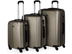 Conjunto de 3 Maletas de Viaje ITACA Extensible Beige (35/70/100 L)
