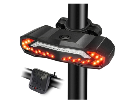 Luces de Bicicleta con Indicadores Recargables con Mando a Distancia Luces de Freno de Bicicleta Automáticas con Función de Timbre El-Black ENZONS