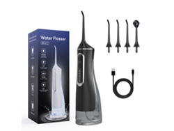 Draagbare Wasserflosser 4 in 4 Tips 1.800 Waterstoten/minuto Grote Tank Van 320 Ml 360° Draaibare Spuitmond ZYBLSSBB (negro)