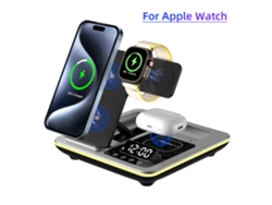Soporte Para Teléfono De Escritorio, Cargador Inalámbrico Plegable Multifuncional 3 En 1 (plateado, Versión Apple)