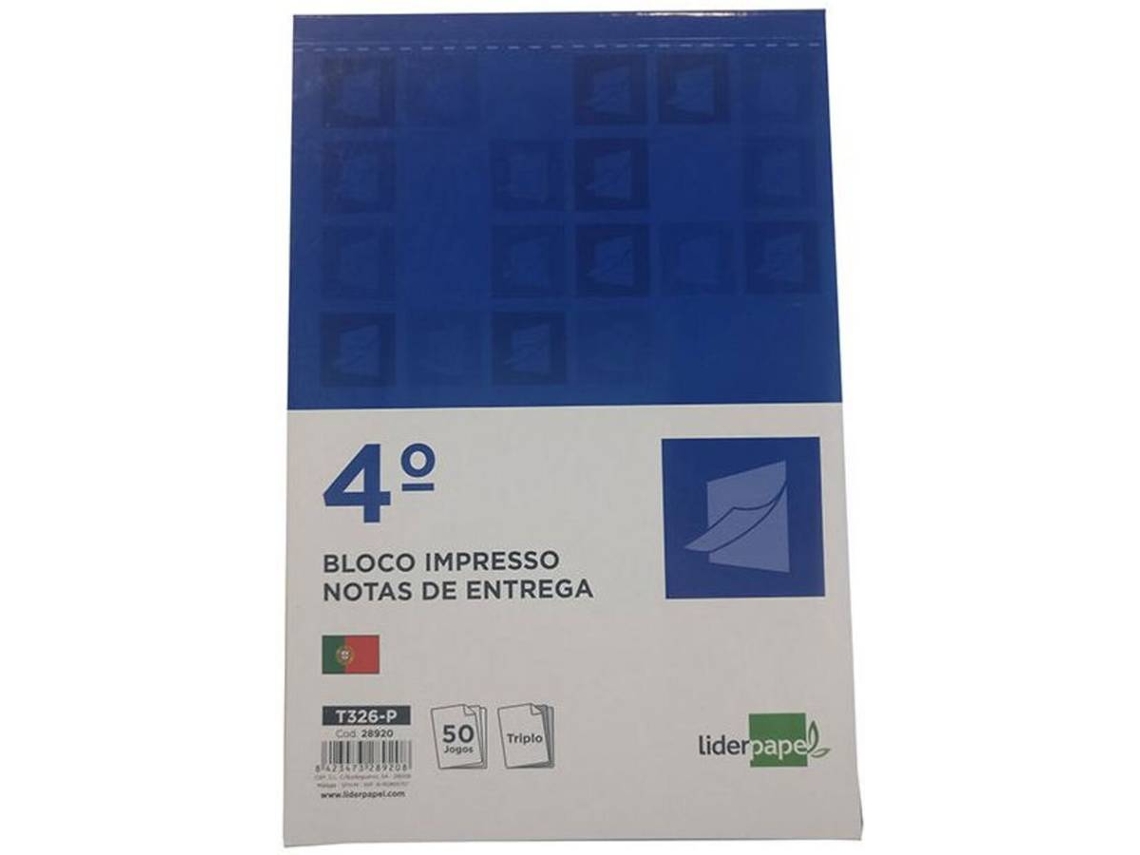 Cuaderno de entrega LIDERPAPEL Entrega vertical de 3 maneras (50 Hojas)
