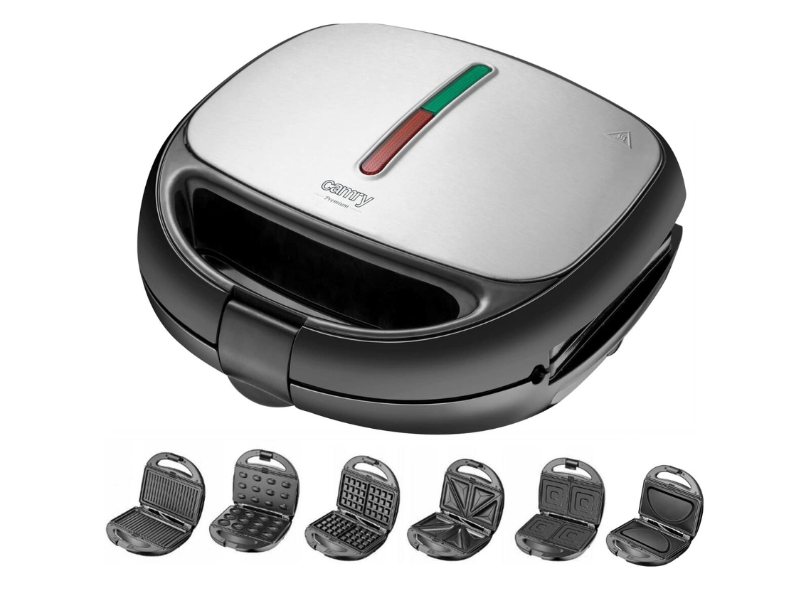Sandwichera ADLER CR 3057 (Negro - Plateado - 1200 W)