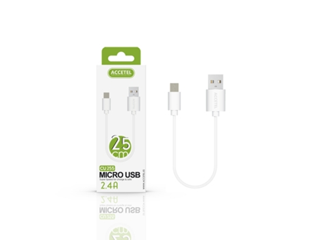 Cable ACCETEL A12 4G (0.25 m - Blanco)