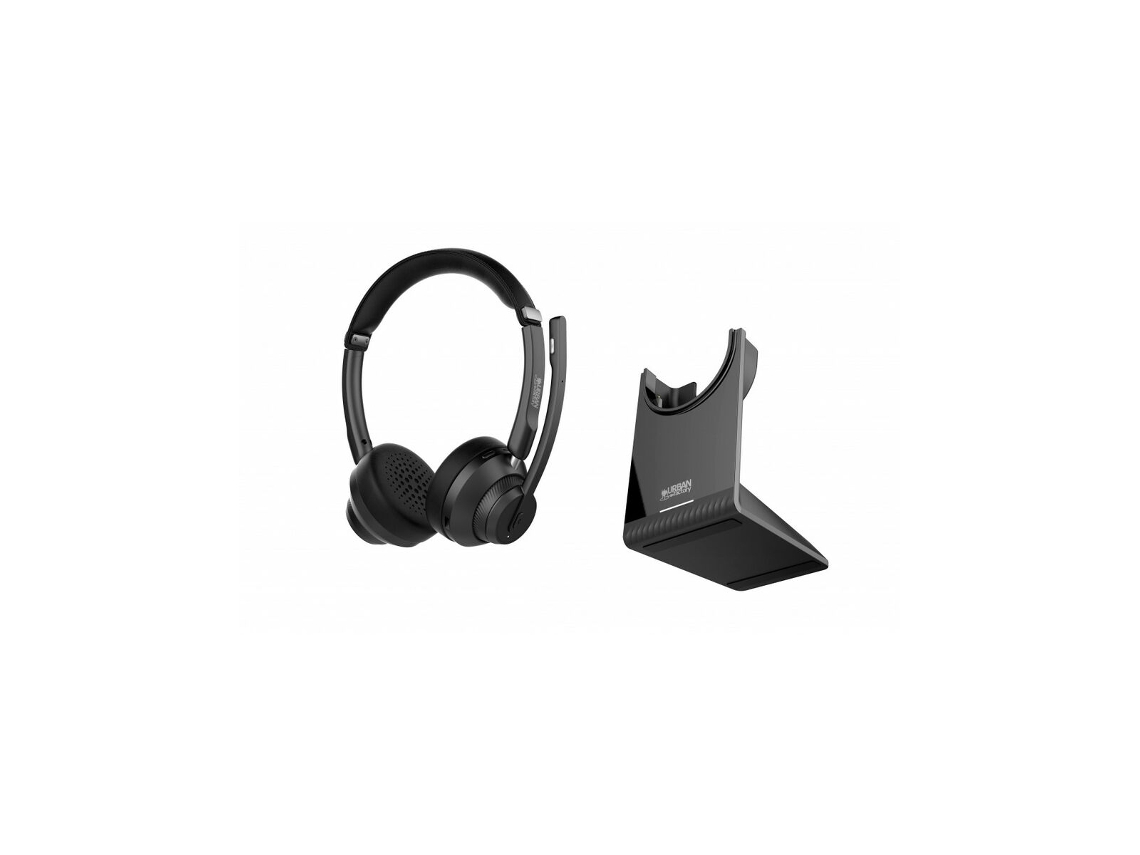 Auriculares Bluetooth con Micrófono URBAN FACTORY HBV65UF (Negro - USB-C - Bluetooth)