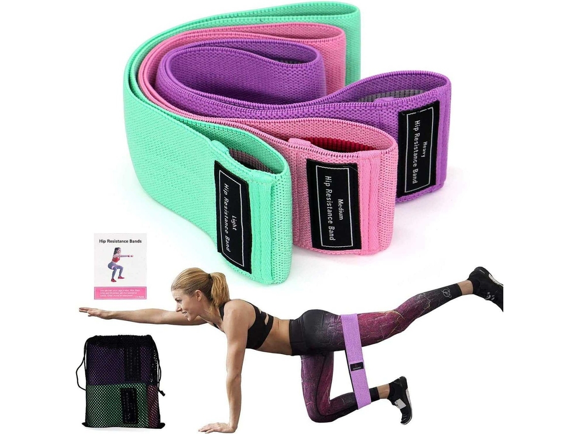 Bandas elásticas para glúteos, nivel de fitness 3 (juego de 3 piezas)