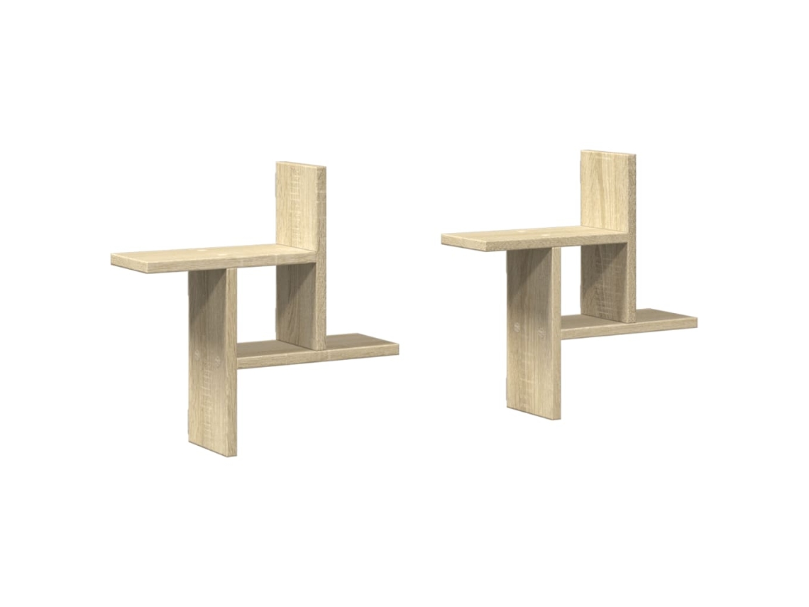 Maison Exclusive - Estantes Pared 2 Uds Madera Ingeniería Roble Sonoma 38x12x38 Cm