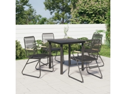 Juego de comedor de jardín de 5 piezas DKD Home Decor, mimbre de PVC negro