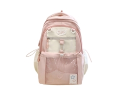 Mochila Ita Bag de gran capacidad, ligera, con ventana transparente y compartimento para portátil, ideal para uso diario, en color rosa.