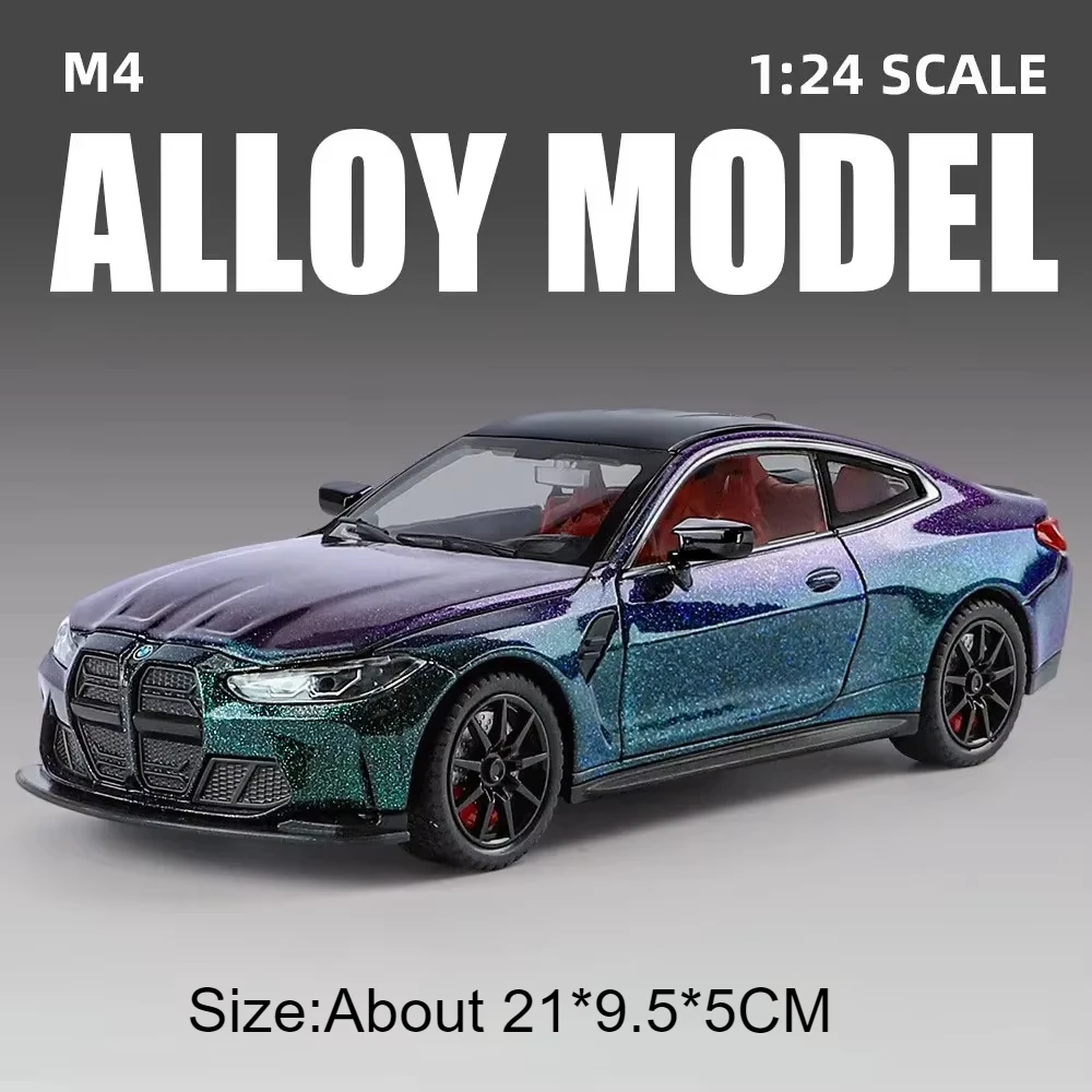 (m4 Purple) Escala 1:24 - Maqueta De Coche, Puertas Abribles, Con Efectos De Luz Y Sonido.