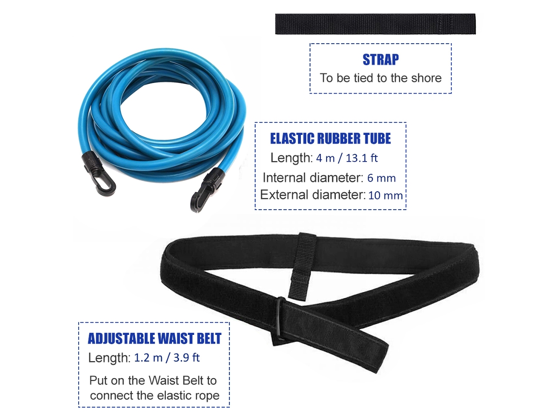 Cinturón De Entrenamiento De Natación Ajustable Con Cordón Elástico Resistente Para Mayor Seguridad Y Resistencia Para Adultos Y Niños.