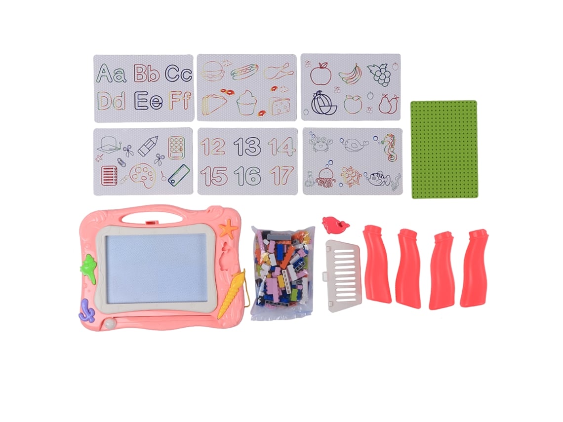 Ats-pizarra Magnética Mini Para Niños Juguete Educatsivo De Dibujo Y Escritura Borrable Multifuncional Rosa