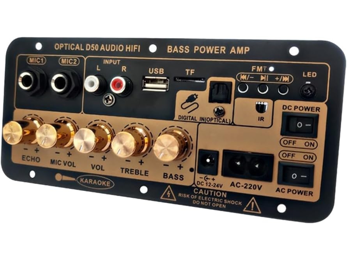 1 Juego De Tarjeta Amplificadora De Audio Óptico D50 Con Bluetooth, Usb Y Fm