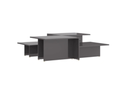 Juego de 2 Mesas de Centro 111,5x50x33 cm Madera Procesada Gris Brillo MAISON EXCLUSIVE