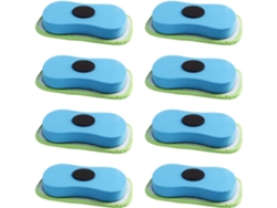 Borrador Magnético De Terciopelo Azul De 8 Piezas Para Pizarras Blancas Y Tiza, De Microfibra Lavable.