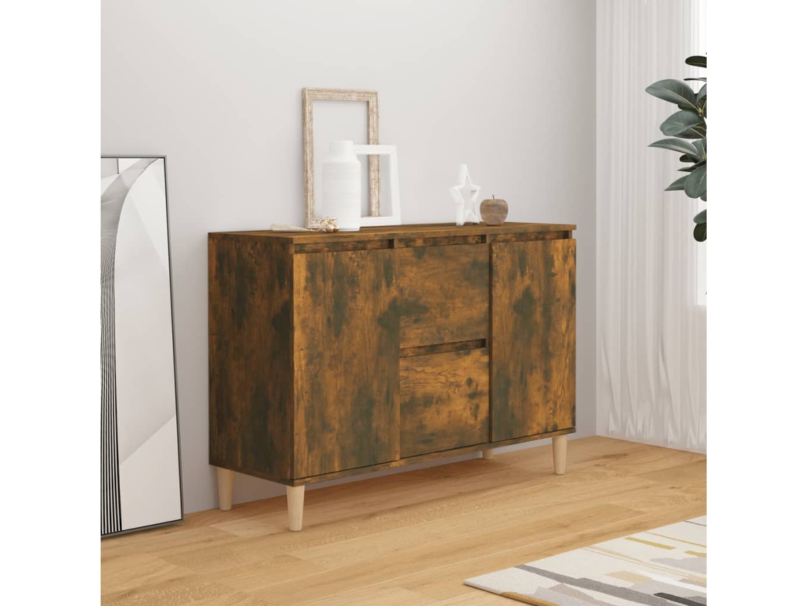 Aparador Madera De Ingeniería Roble Ahumado 101x35x70 Cm