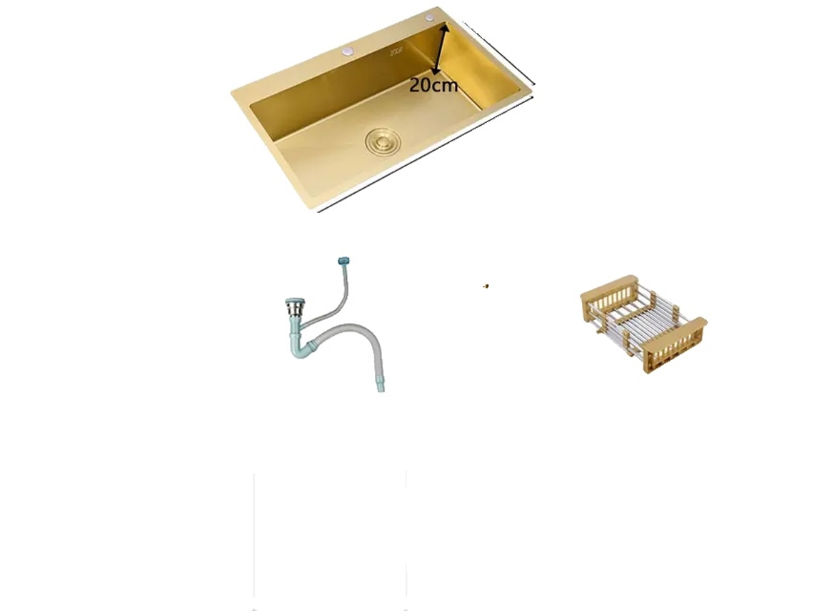 Fregadero de cocina de acero inoxidable 304, fabricado a mano, de un solo seno, 53 x 43 cm, OEM