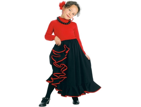 Falda DISFRAZZES Flamenca Negro (Talla: 7 a 9 años)