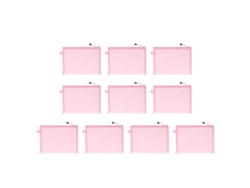 Bolsa de centro comercial con cremallera, 10 unidades, transparente, nailon, tamaño A4, para documentos de oficina y papelería escolar, color rosa