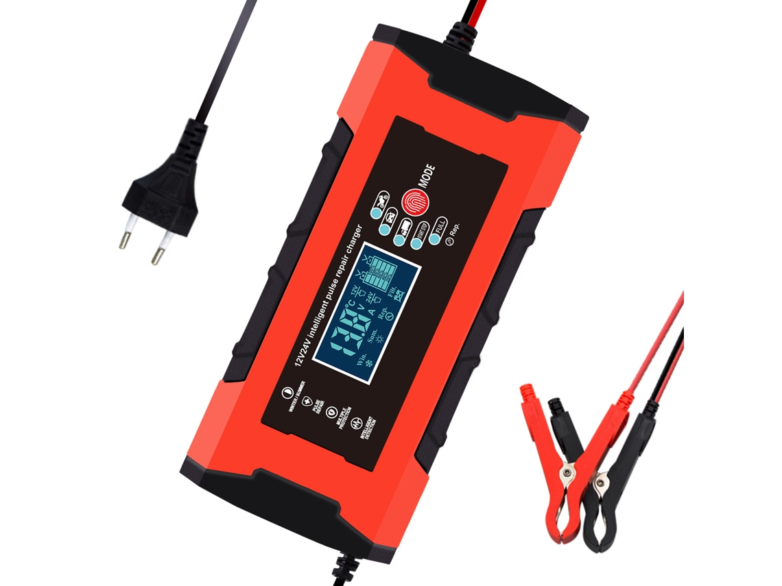 Cargador De Batería De Coche 12v 6a Mantenimiento De Batería Inteligente Adecuado Para Coches, Camiones, Baterías Marinas De Plomo-ácido Chrui