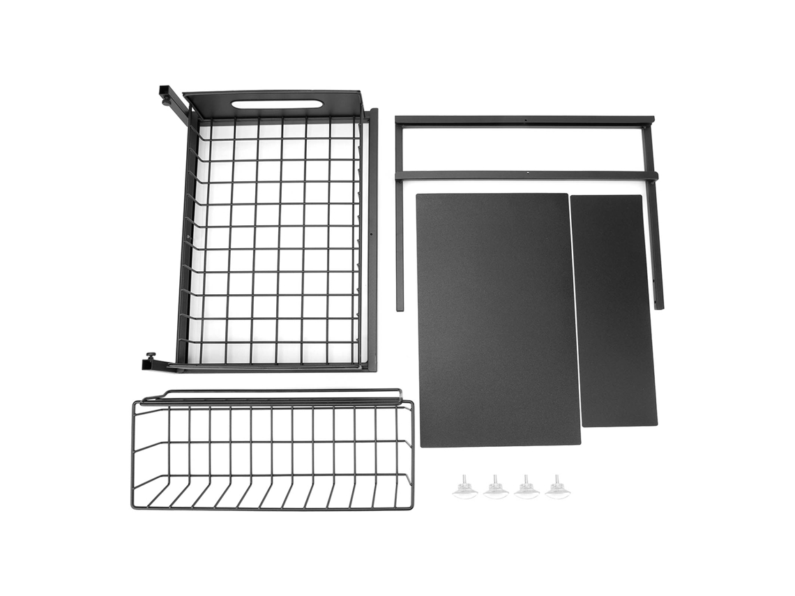 Organizador Bajo Fregadero De 2 Niveles Con Cestas Deslizantes Para Almacenamiento En Baño Y Cocina, Acero Negro.