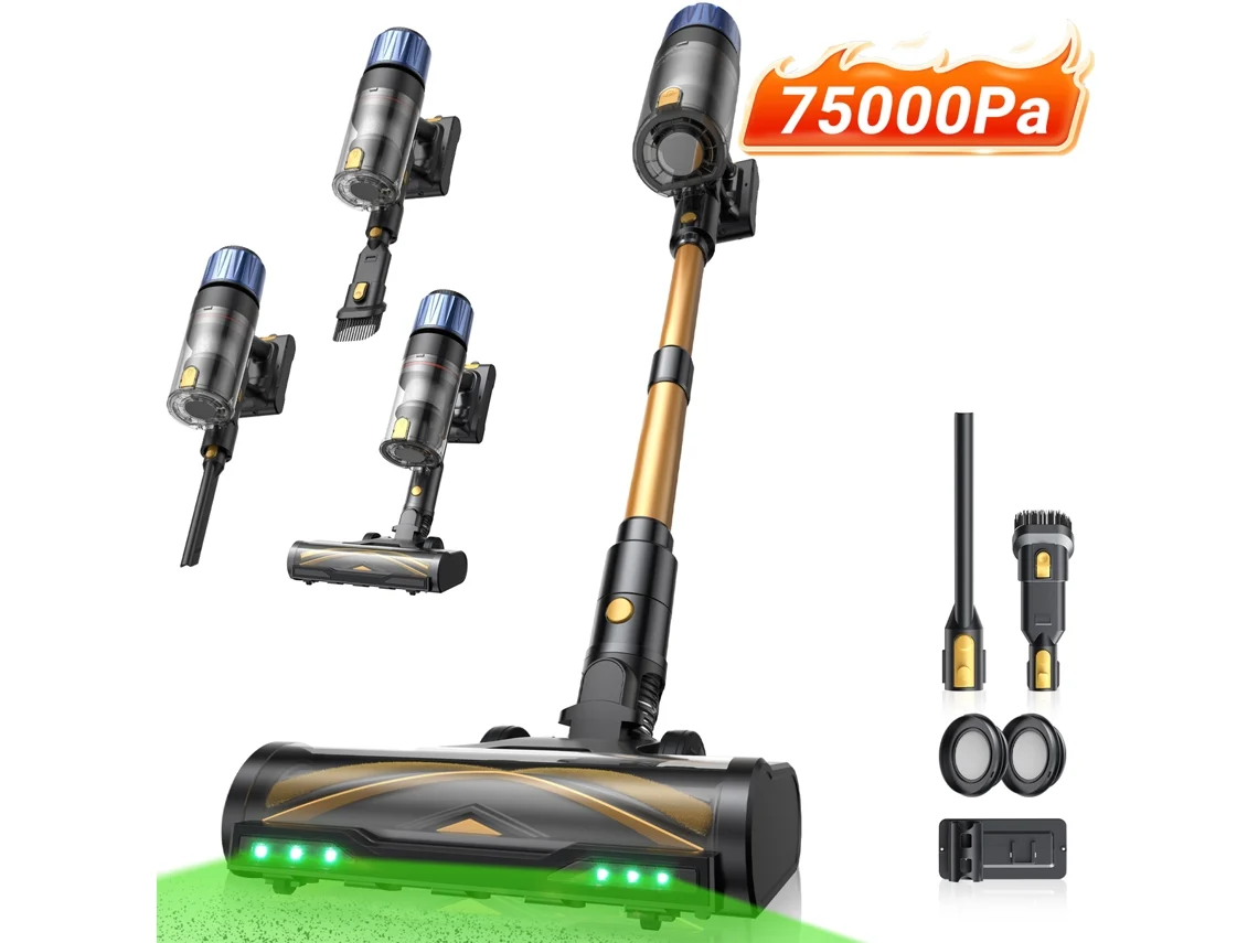 Aspiradoras Escoba Proscenic P15 70kpa 160aw 70 Min De Autonomia 1200 Ml Tecnologia Greeneye™ Filtro Hepa 6.0 De Grau Médico Escova Larga De 120°