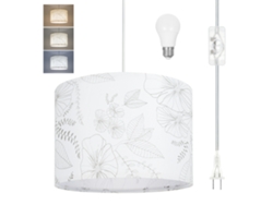 2026-lámpara Colgante De Tela Floral Con Bombilla Led 3 Temperaturas, Cable Transparente 15ft Para Hogar Y Comercio