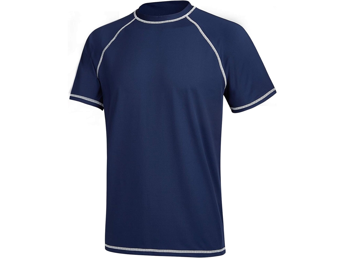 Traje De Baño De Manga Corta De Secado Rápido Para Hombre, Con Protección Uv Para Surf Y Protección Solar (azul Marino) Xxl Azul Marino Azul Marino Xx