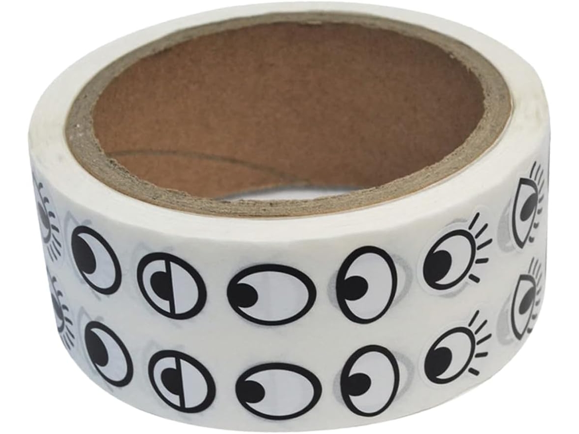 Pegatinas Redondas En Blanco Y Negro Con Diseño De Pestañas Para Decoración De Álbumes De Recortes.